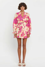 All Over Print Long Sleeve Slim Mini Dress