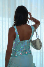 Deep V Sequin Lace Slim Cami Top