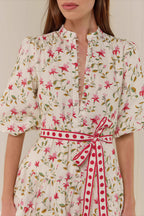 Casual Linen Lace-Up Belted Summer Beach Mini Dress