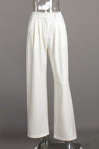 White High Waist Loose Pants