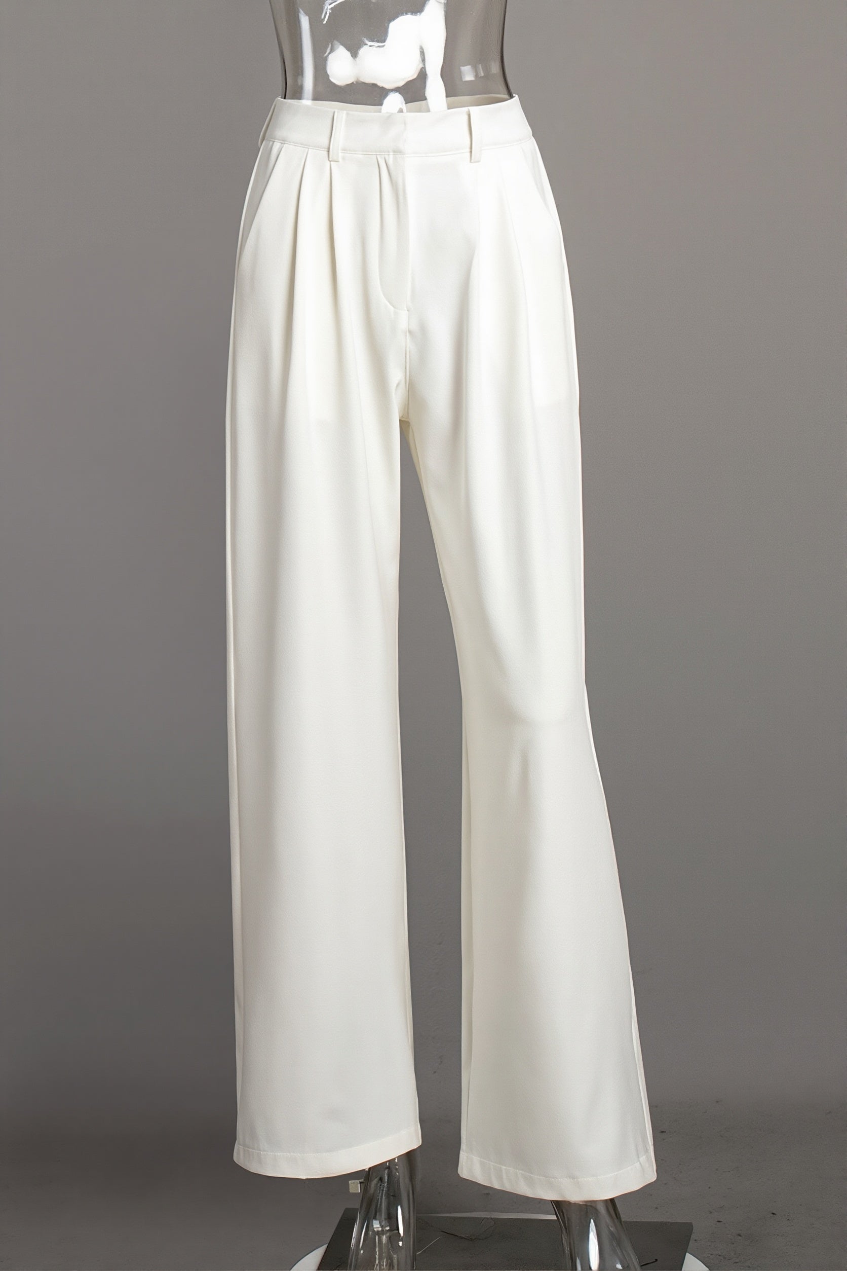 White High Waist Loose Pants