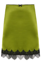 Elegant Lace Splice Satin Bow Skirt