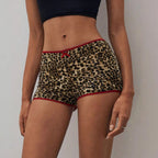 Leopard Print Casual Slim Bow Shorts