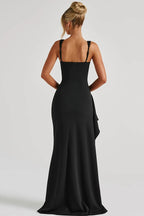 Spaghetti Strap High Slit Maxi Party Dress