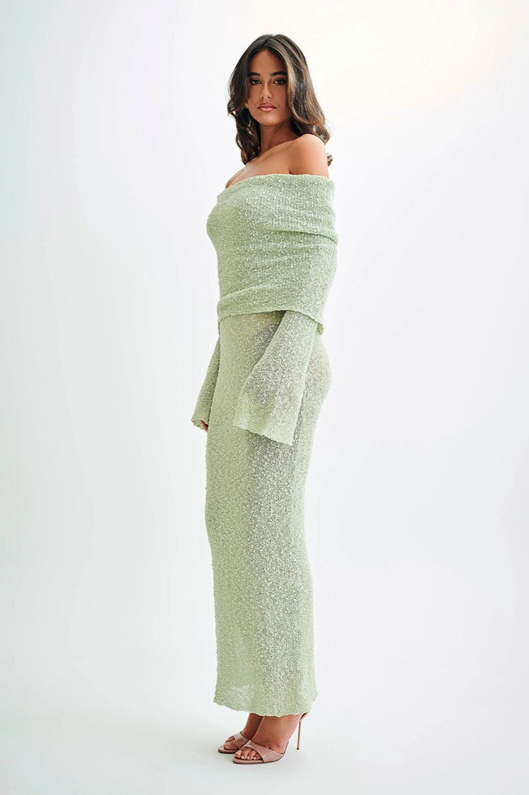 Off Shoulder One Knit Sweater Dress