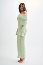 Off Shoulder One Knit Sweater Dress