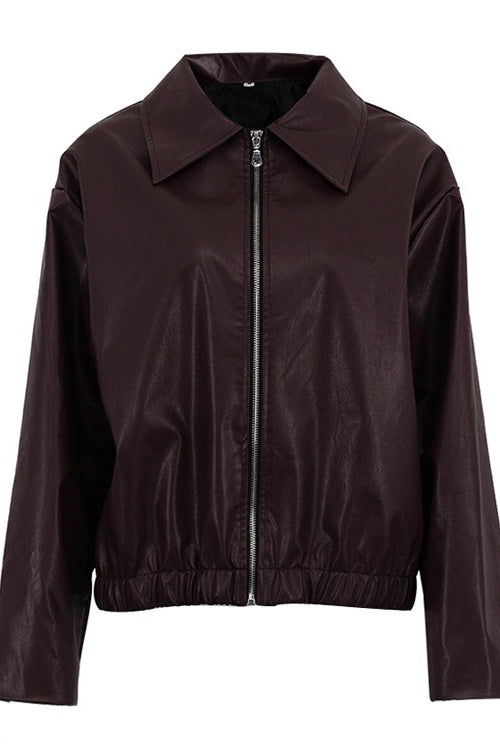 Pu Leather Biker Jacket