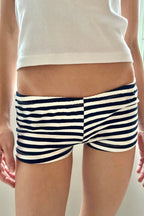 Casual Stripe Skinny Low Waist Shorts