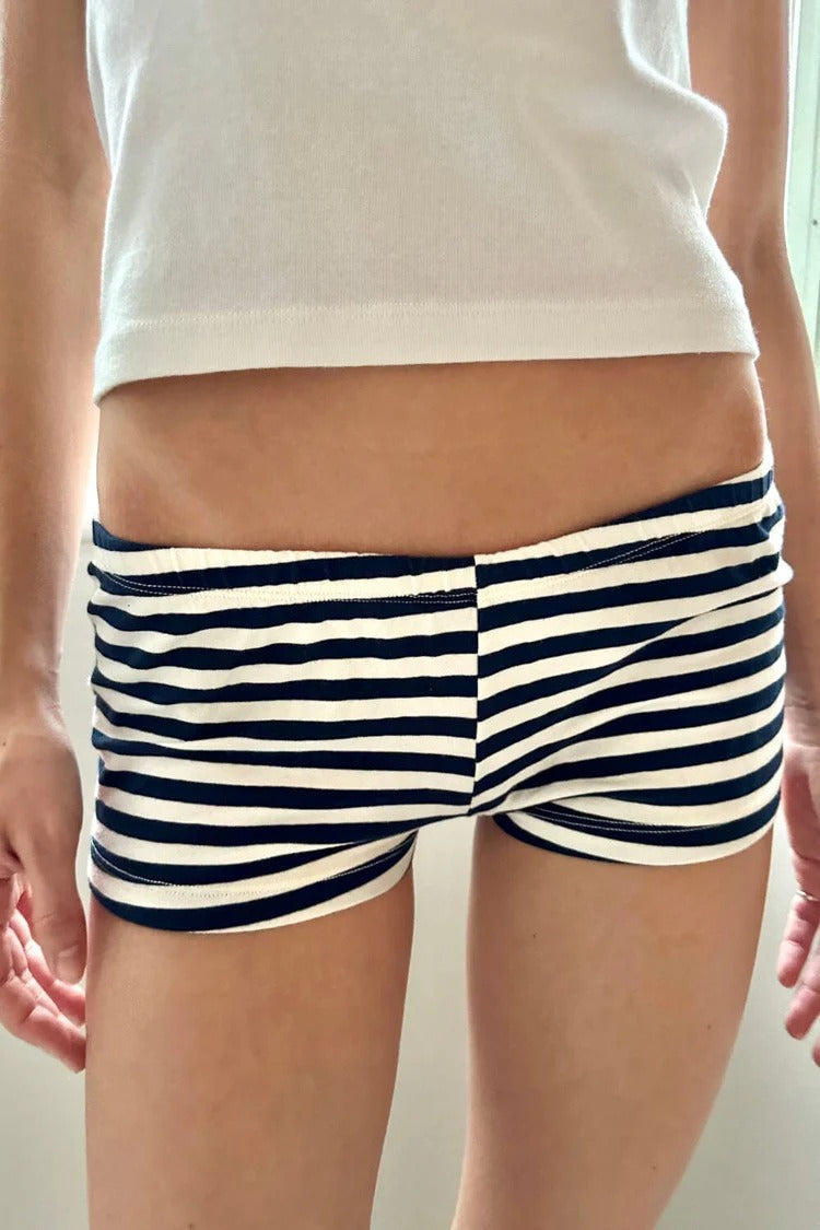Casual Stripe Skinny Low Waist Shorts
