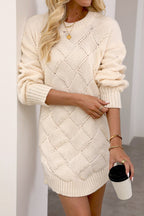 Argyle Knit Bodycon Sweater Dress