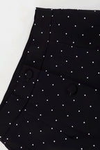 Polka Dot Print Short Sleeve Bodycon Skirt Set