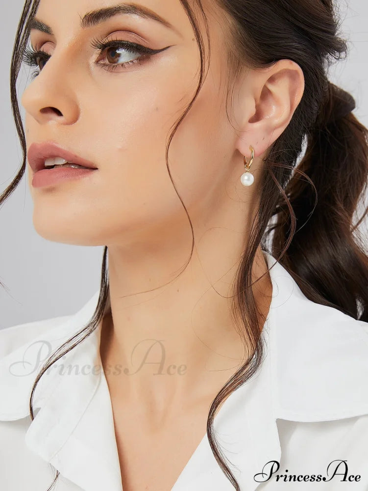 1Pc Faux Pearl Drop Earrings