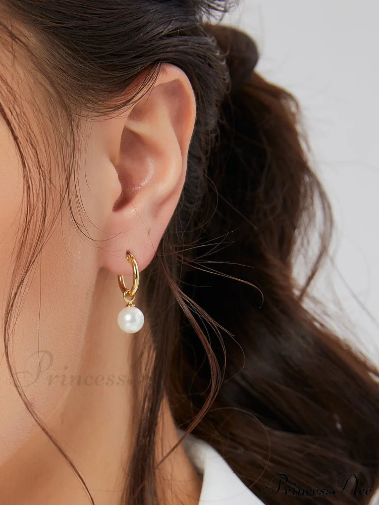 1Pc Faux Pearl Drop Earrings