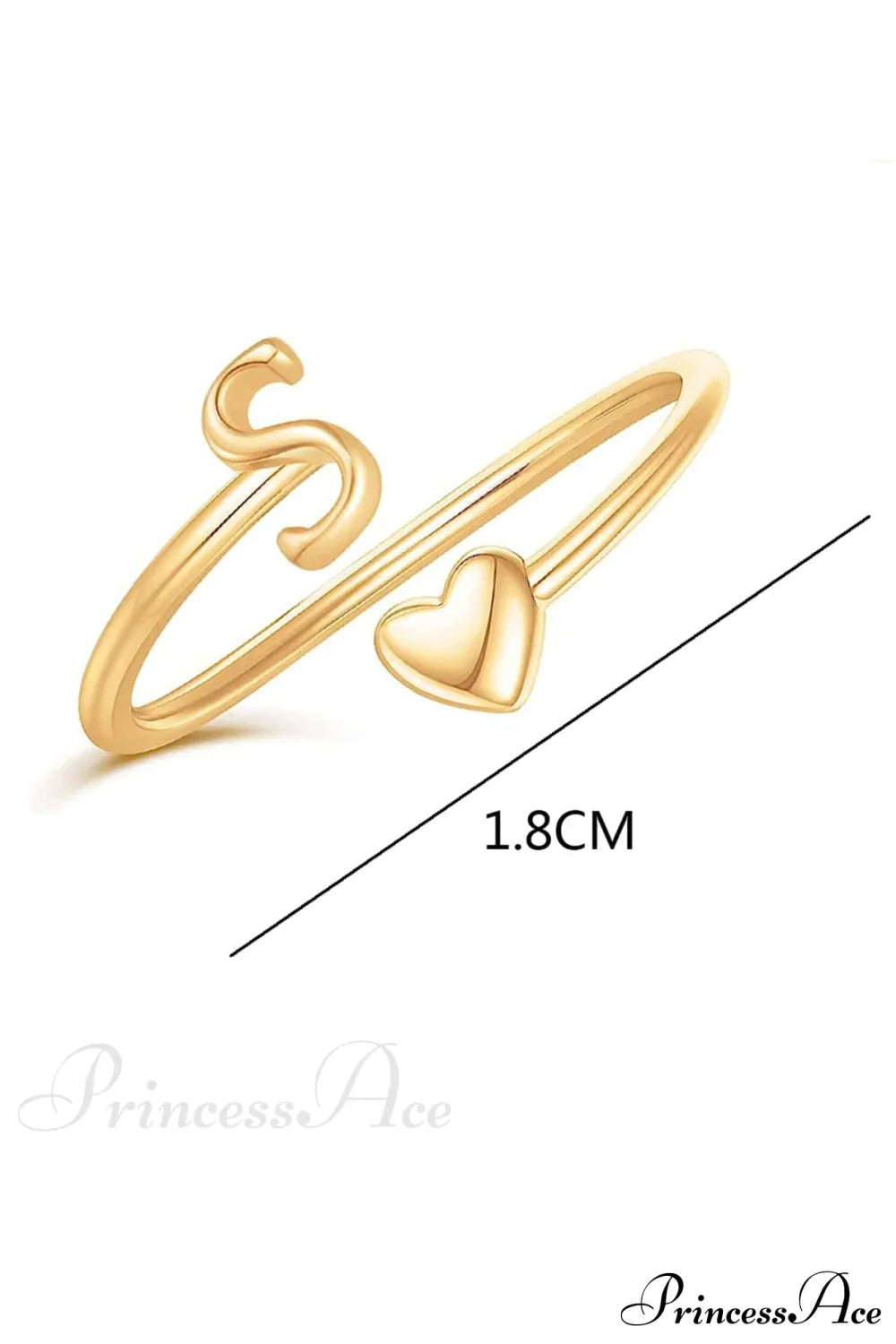 1Pc Minimalist Style Heart Shaped Glittery Ring