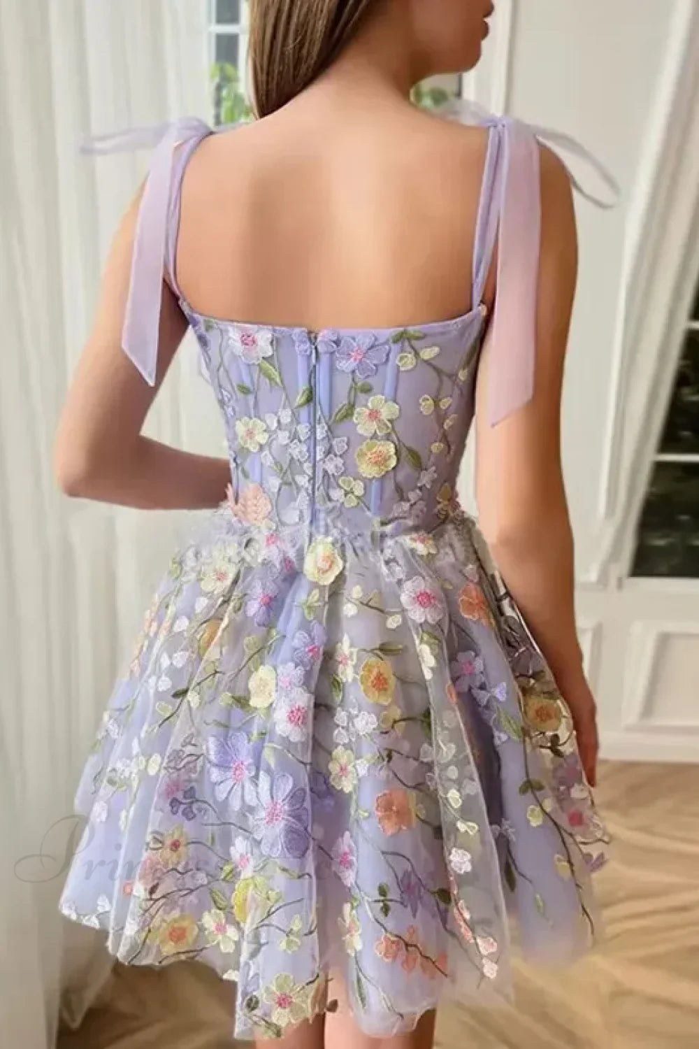 Flower Embroidery Floral Dress