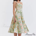Slip Spring And Summer Thin Ribbon Split Long Es For Women Floral Dress