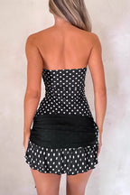 Strapless Tie Polka Dot Mini Dress