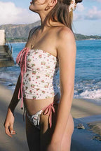 Plaid Strawberry Two Piece Swim Set