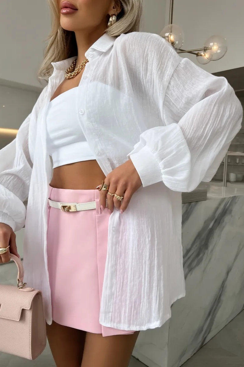 Solid Casual Long Sleeve Blouse