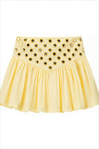 Metal Detail Ruffle Cami Skirt Sets