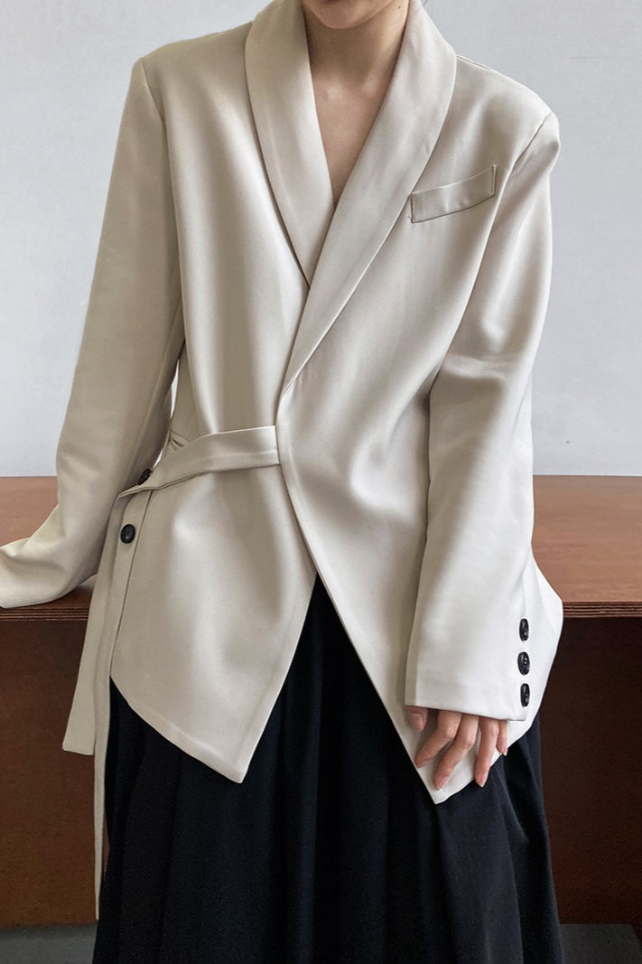 Draped Apple Collar Blazer