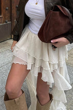 Casual Asymmetrical Hem A Line Skirt