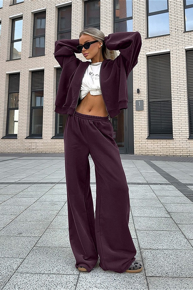 Vintage Hooded Sweatshirt And Jogger Two Piece Set