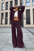 Vintage Hooded Sweatshirt And Jogger Two Piece Set