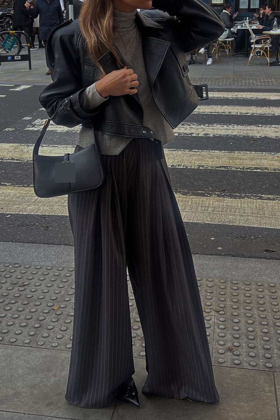 Stripe High Waist Wide Leg Pants