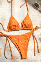 Vintage Polka Dot Tie Bikini Set