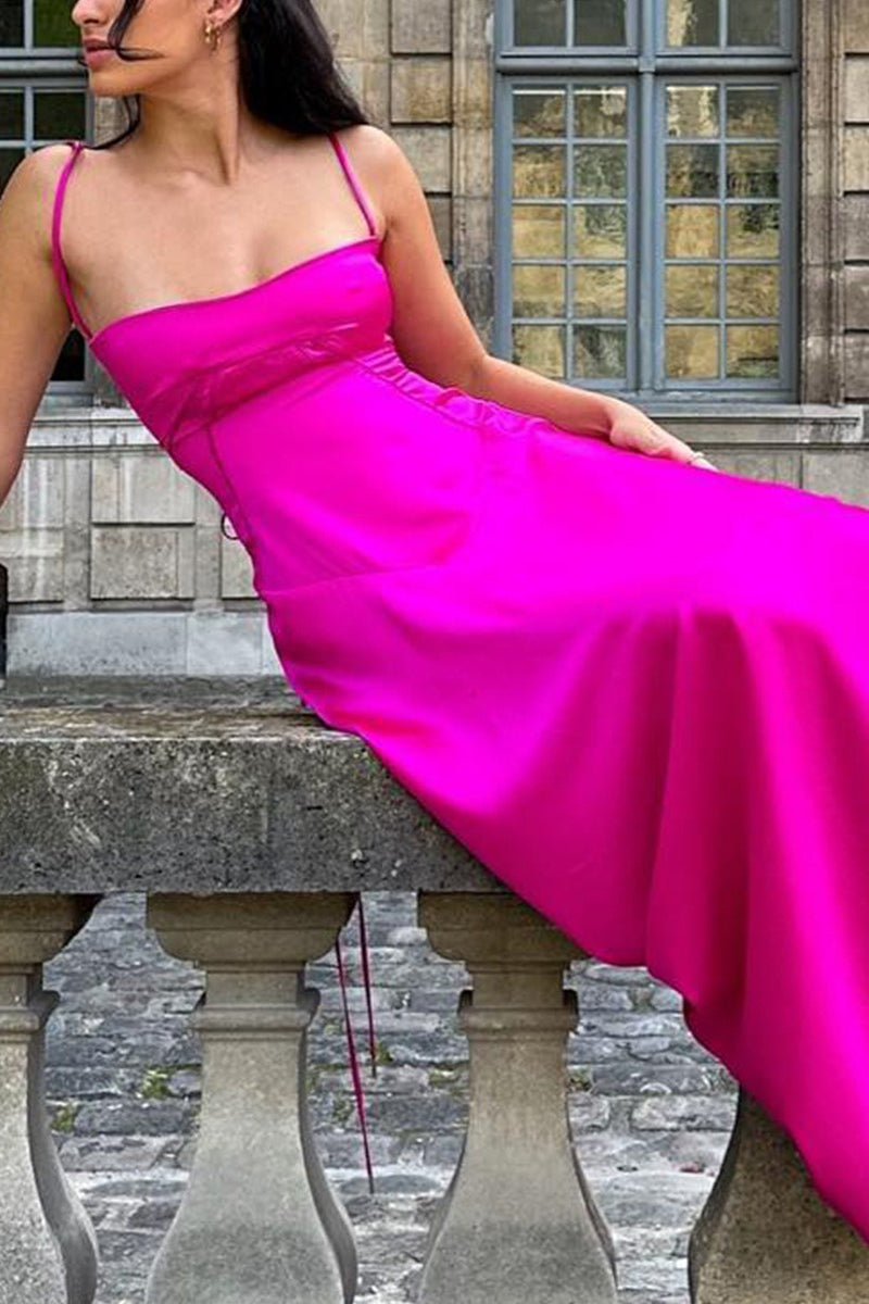 Cami Slim Fit Back Tie Long Prom Dress