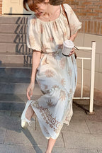 Loose Floral Long Vacation Boho Dress
