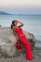Off Shoulder Cami Maxi Skirt Set