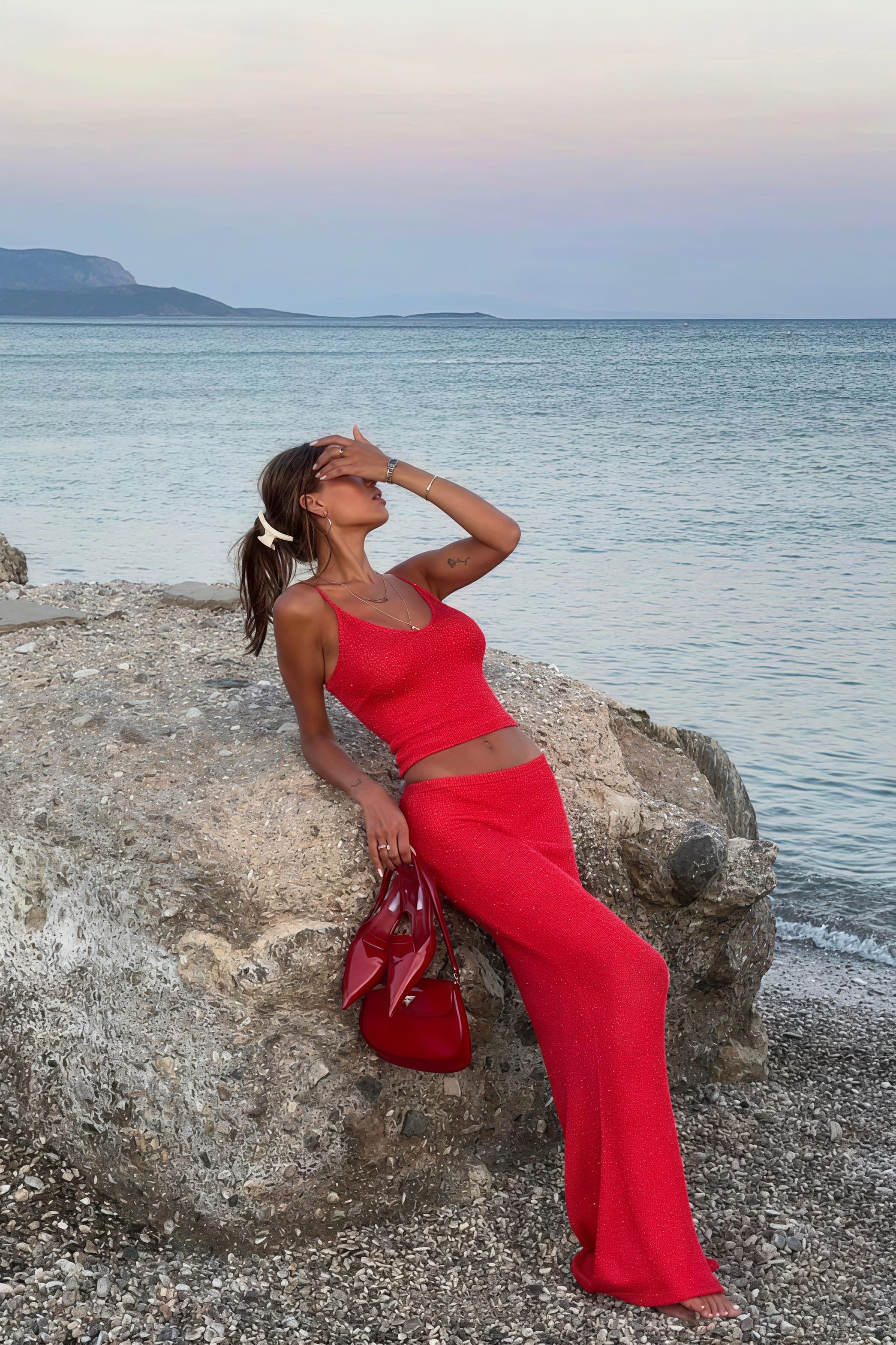 Off Shoulder Cami Maxi Skirt Set