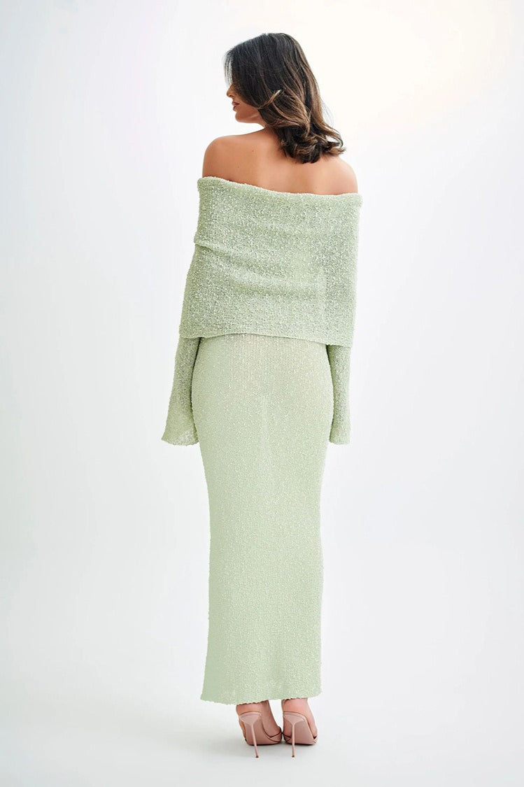 Off Shoulder One Knit Sweater Dress