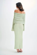 Off Shoulder One Knit Sweater Dress