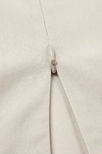 Khaki Linen Cotton Cami Loose Office Maxi Dress