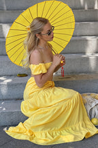 Solid Strapless Tie Ruched Tiered Skirt Sets