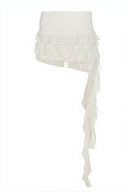Solid Pleated Ruffle Tie Sash Mini Skirt