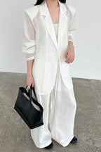 Lightweight Linen-Look Blazer