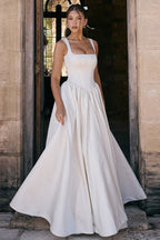 Elegant Solid A Line Long Prom Dress