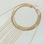 Sleek Gold Tassel Body Chain