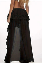 Waterfall Ruffle Layered Maxi Skirt