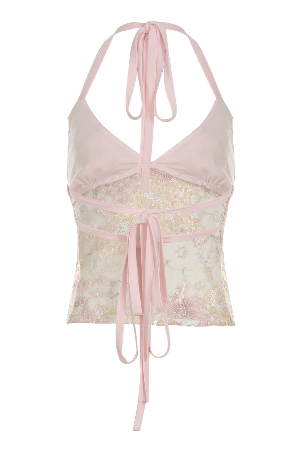 Sweet Shee Sequin Lace Halter Top