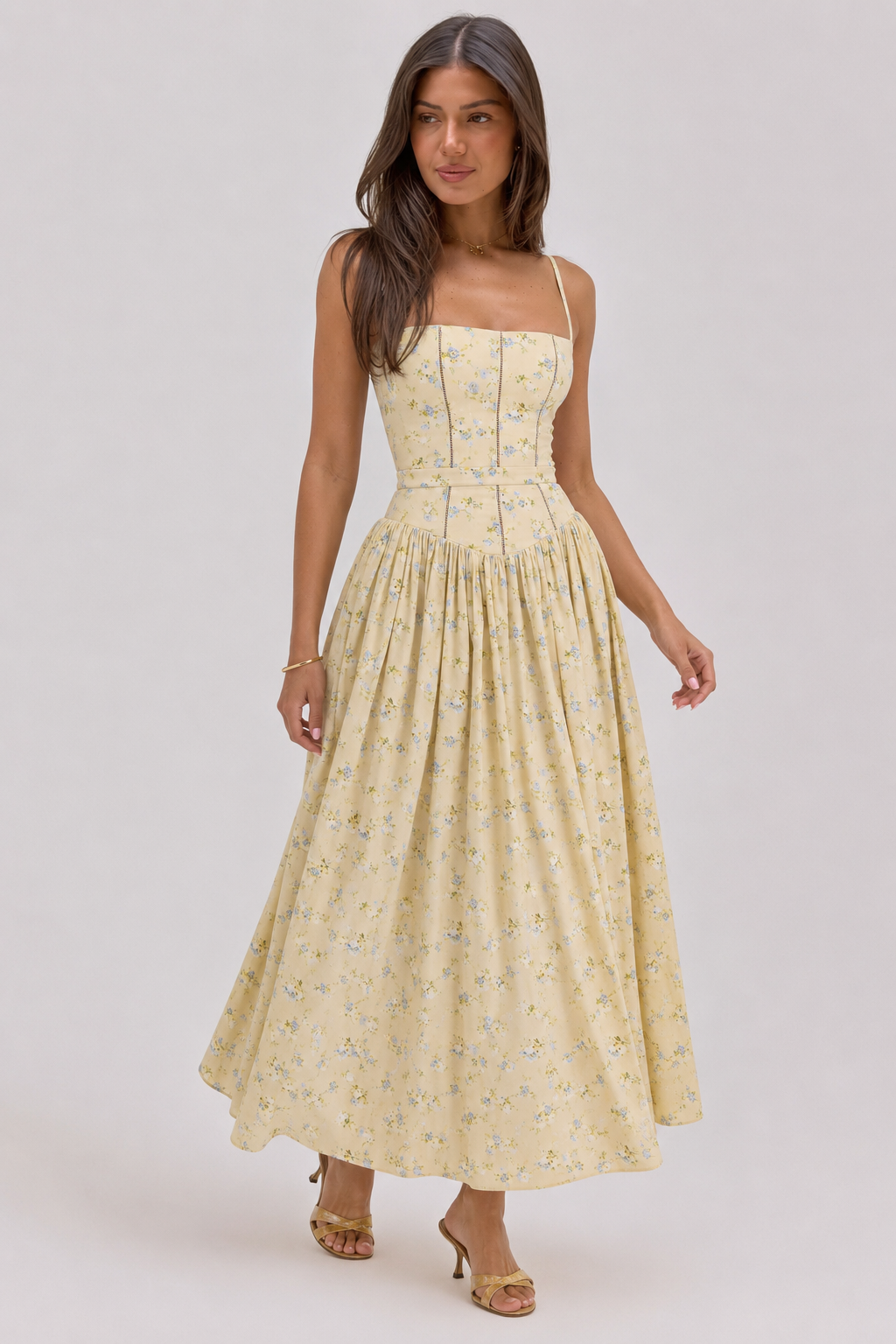Floral Print Cami Slip Maxi Dress