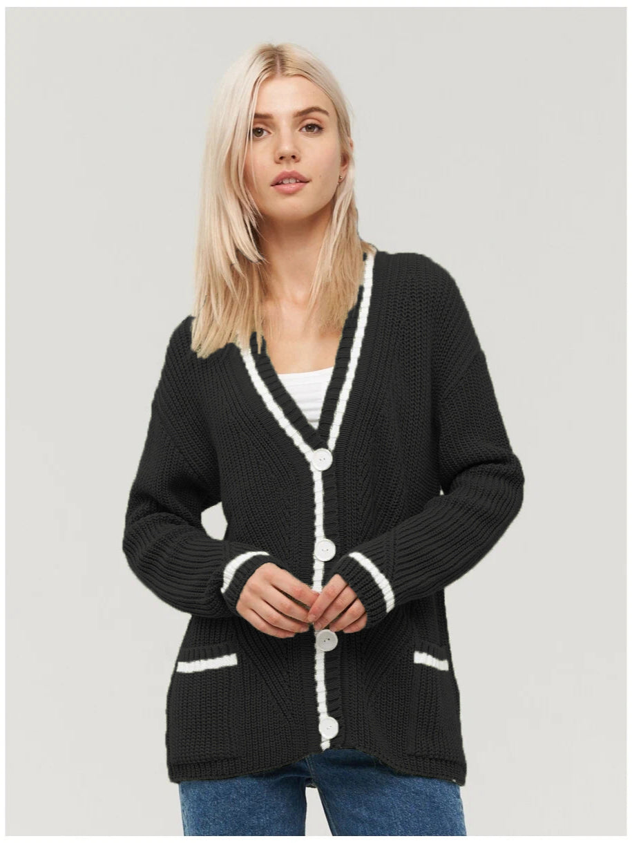 Colorblock Knit Cardigan