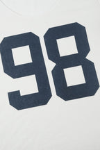 Casual Loose Number Print Off Shoulder Crew T-Shirt