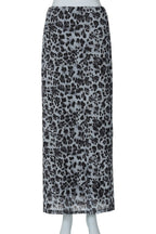 Casual Mesh Leopard Print Skirt