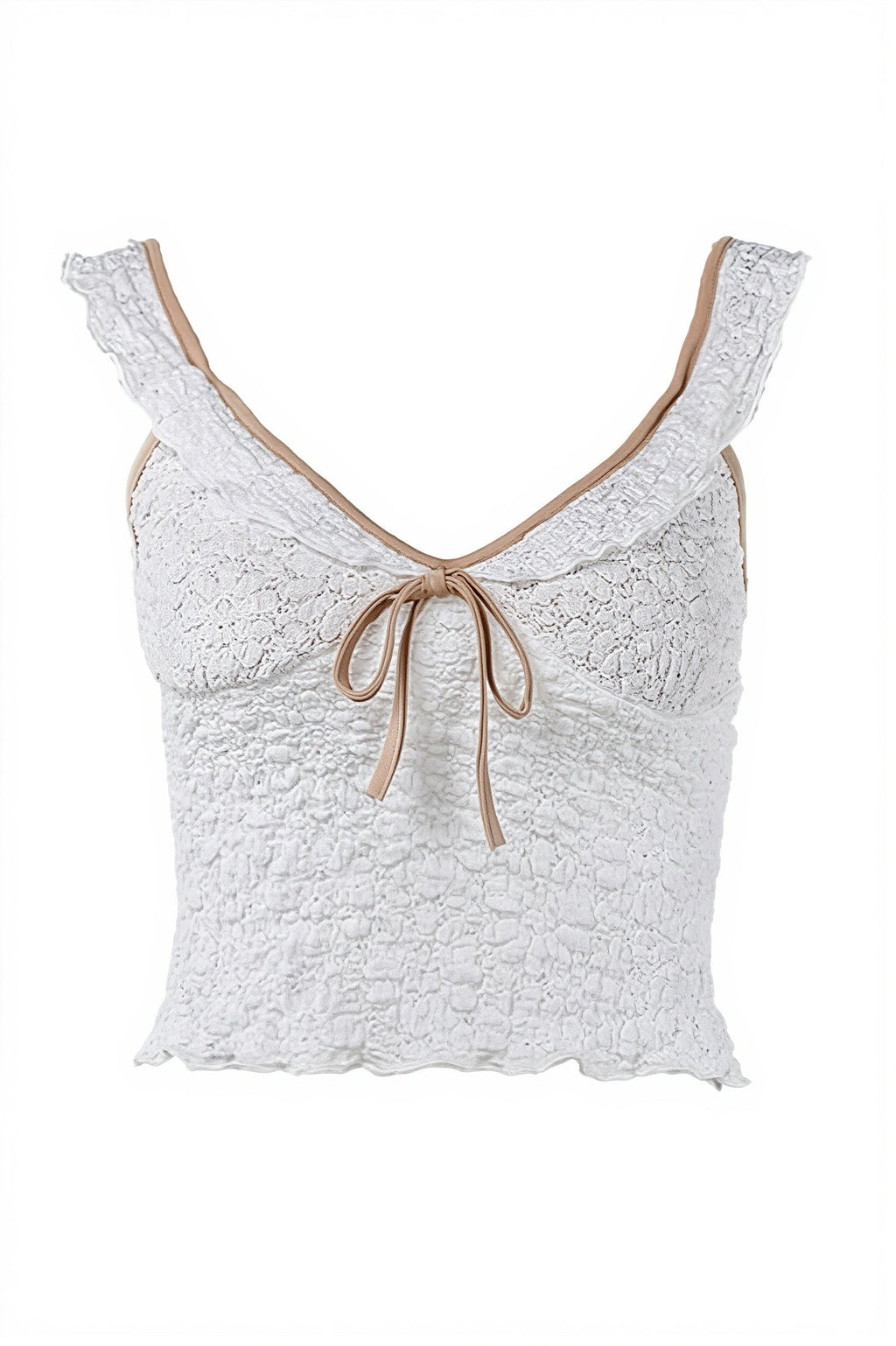 Sheer Lace Panel Trim Cami Top