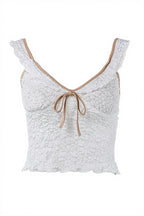 Sheer Lace Panel Trim Cami Top